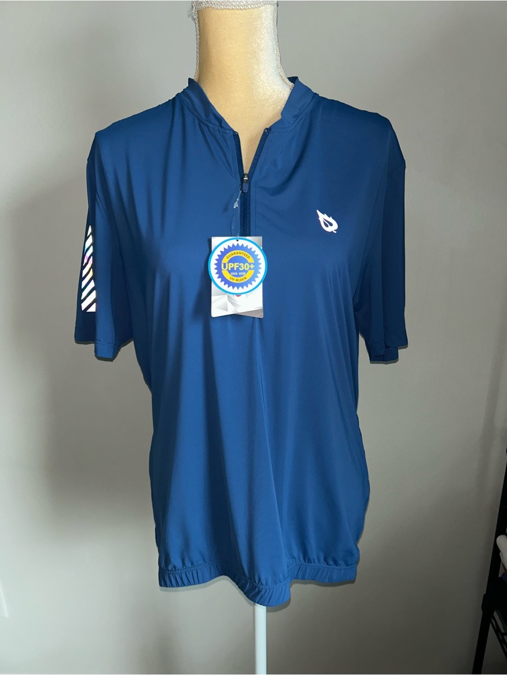 NWT Baleaf Cycling Navy Blue Short-Sleeve Performance Shirt - UPF 30 Sz 2XL